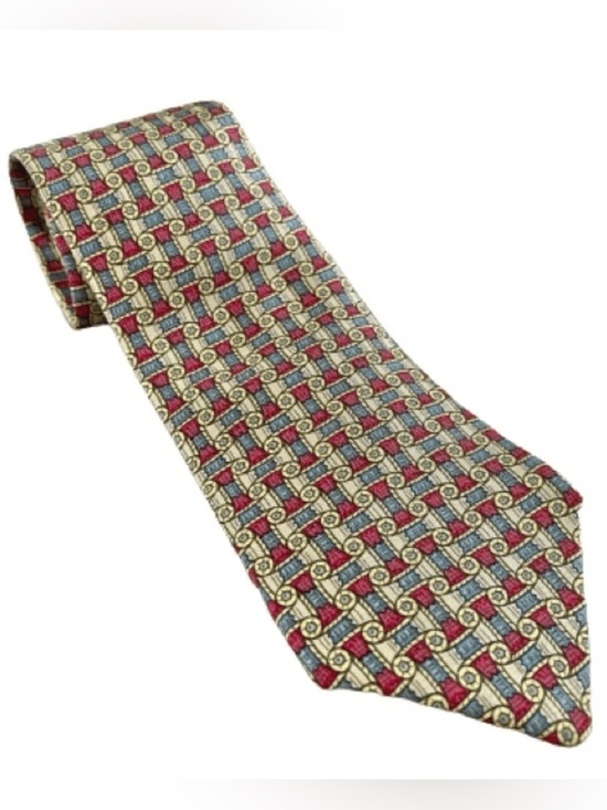 Hermes Other - AUTHENTIC HERMES Mens Red Yellow Blue Neck Tie
